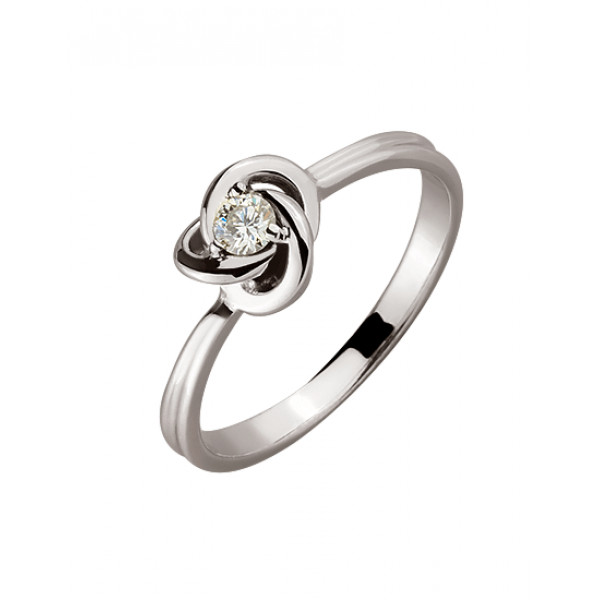 Золота каблучка з білим діамантом