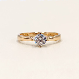 Золотое кольцо в красном цвете с цирконом 01-200088800