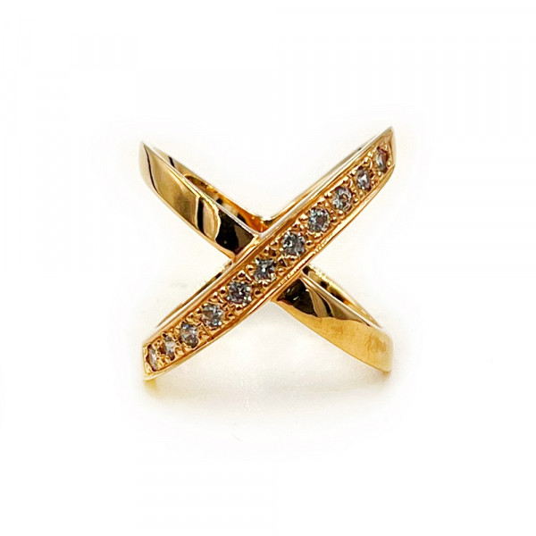 Каблучка з золота у червоному кольорі з цирконом