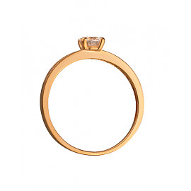 Кольцо из красного золота с цирконом