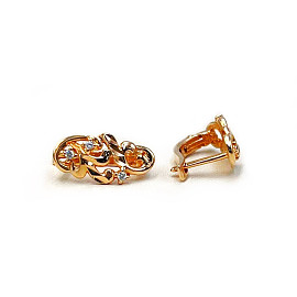 Серьги из красного золота с цирконом 01-200343400