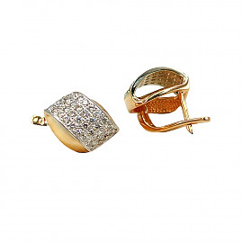 Серьги из золота с белыми бриллиантами 01-200744100