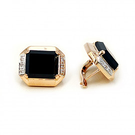 Золотые серьги с цирконом 01-200764600