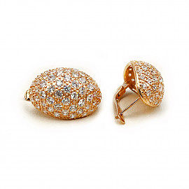 Золотые серьги с цирконом 01-200841600