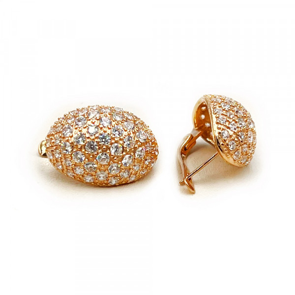 Золотые серьги с цирконом