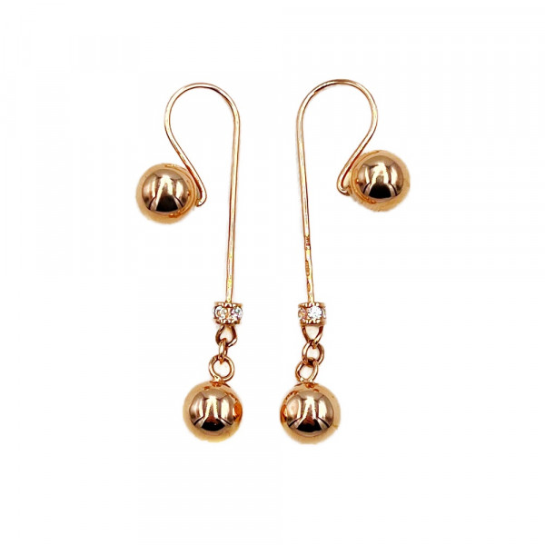 Сережки з червоного золота з цирконом