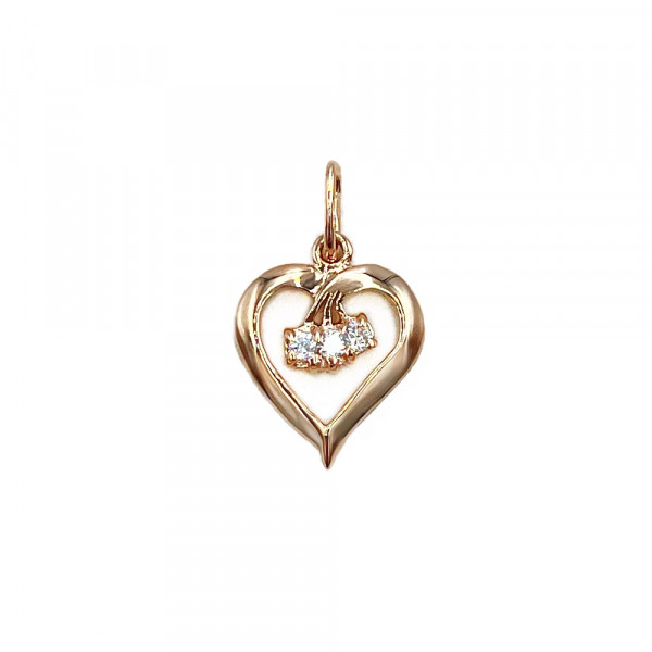 Золотий кулон у червоному кольорі з цирконом