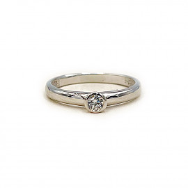 Золота каблучка білого кольору з цирконом 01-200900500