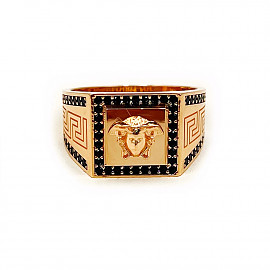 Золотий перстень у червоному кольорі з цирконом 01-200918300