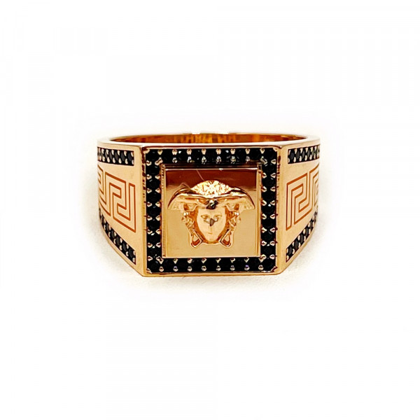 Золотий перстень у червоному кольорі з цирконом