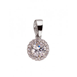 Кулон из белого золота с цирконом 01-200087501