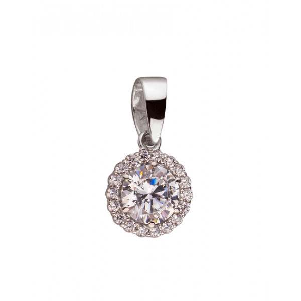 Кулон з білого золота з цирконом