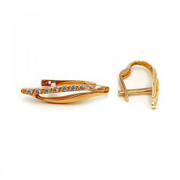 Золотые серьги с цирконом