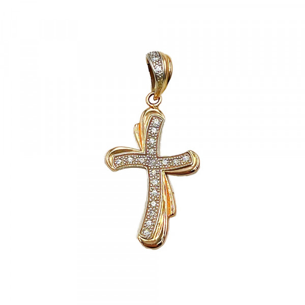 Золотой крестик с цирконом