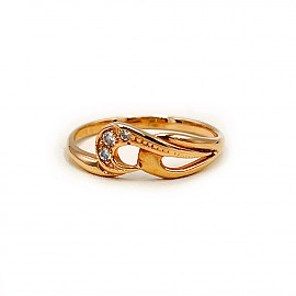 Каблучка з золота у червоному кольорі з цирконом 01-200349701