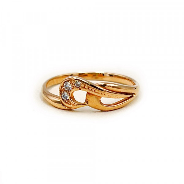 Каблучка з золота у червоному кольорі з цирконом