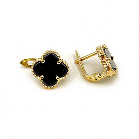 Золоті сережки у жовтому кольорі з цирконом 01-200786301