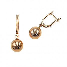 Золотые серьги красного цвета 01-200809101