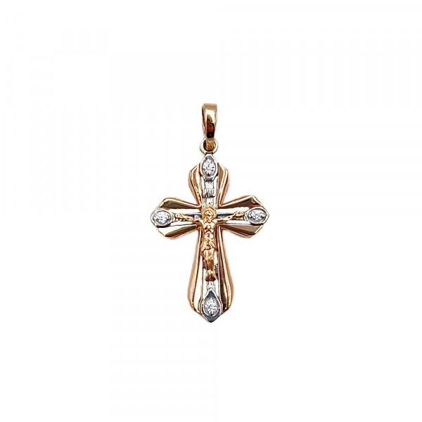 Золотой крестик с цирконом