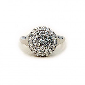 Золота каблучка білого кольору з цирконом 01-200878401