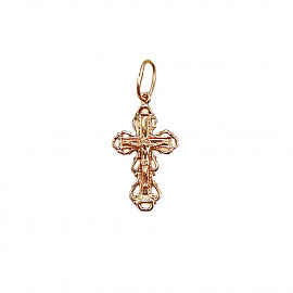 Золотой крестик красного цвета 01-200905001