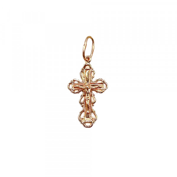 Золотой крестик красного цвета