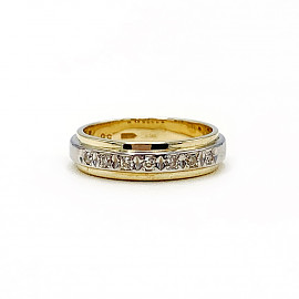 Обручальное кольцо из золота с желтыми бриллиантами