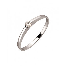 Золотое кольцо в белом цвете с белым бриллиантом 01-200130002