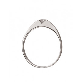 Золотое кольцо в белом цвете с белым бриллиантом
