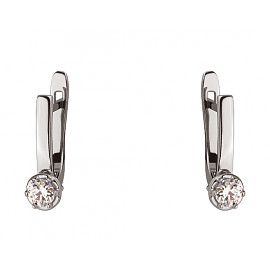 Серьги из белого золота с цирконом 01-200159902
