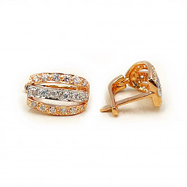 Серьги из золота с цирконом 01-200625002