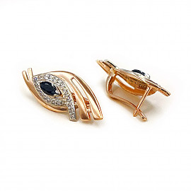 Золотые серьги с цирконом 01-200761002