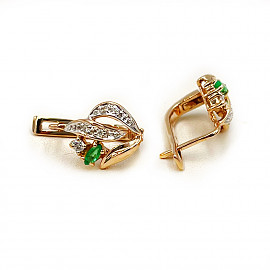 Золотые серьги с белыми бриллиантами 01-200771502