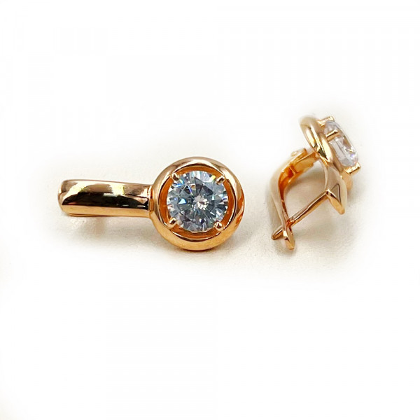 Золоті сережки у червоному кольорі