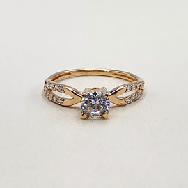 Золотое кольцо с цирконом 01-19297003