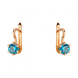 Золотые серьги с цирконом 01-200104703