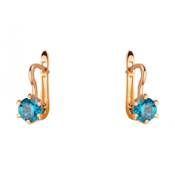 Золотые серьги с цирконом