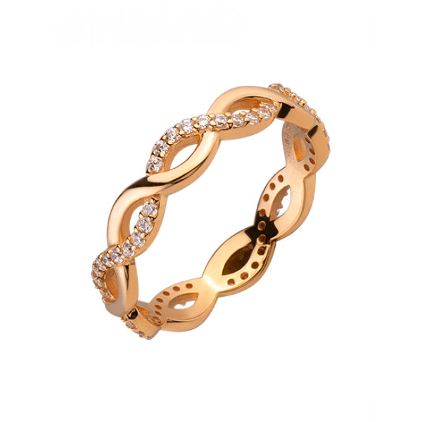 Каблучка з золота у червоному кольорі з цирконом