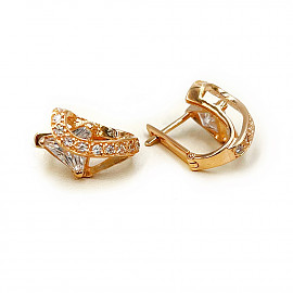 Золотые серьги с цирконом 01-200750103