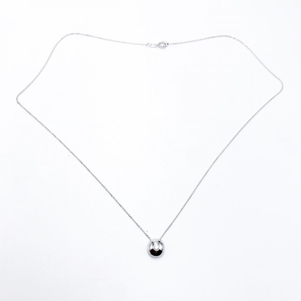 Золотая цепочка в белом цвете с желтым бриллиантом