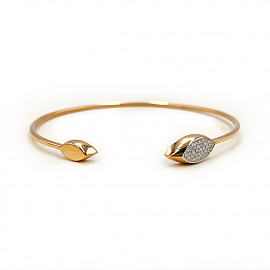 Браслет из золота красного с белым цвета с цирконом 01-200781903