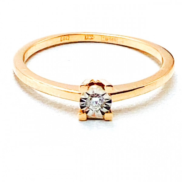 Кольцо из золота с желтым бриллиантом