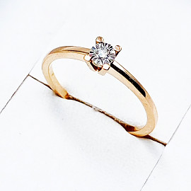 Кольцо из золота с желтым бриллиантом