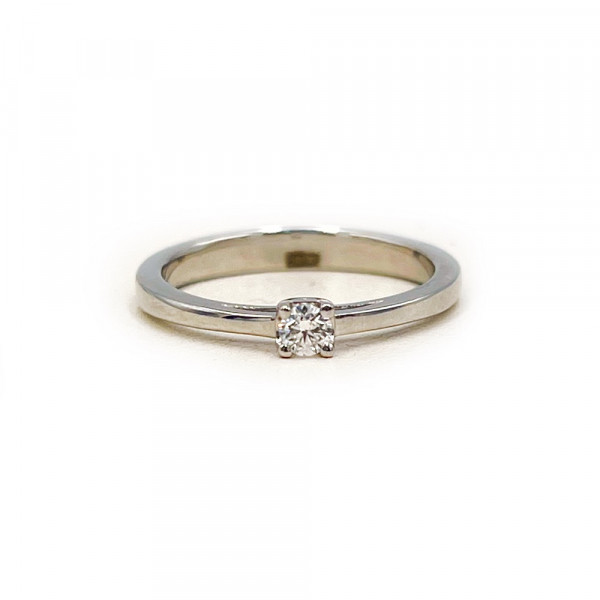 Каблучка з золота з білим діамантом