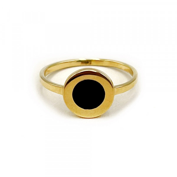 Золота каблучка з емаллю