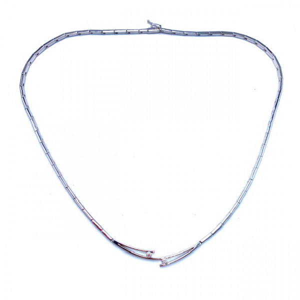 Золоте кольє білого кольору з жовтими діамантами