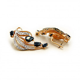 Сережки з золота з цирконом 01-200900403