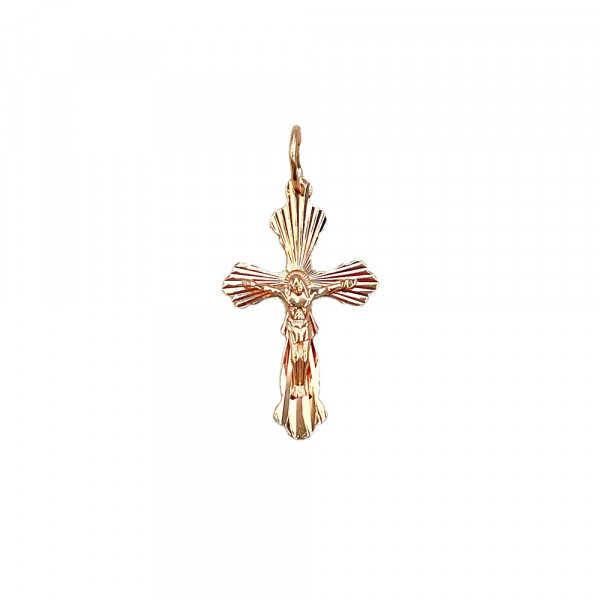 Крестик из золота в красном цвете