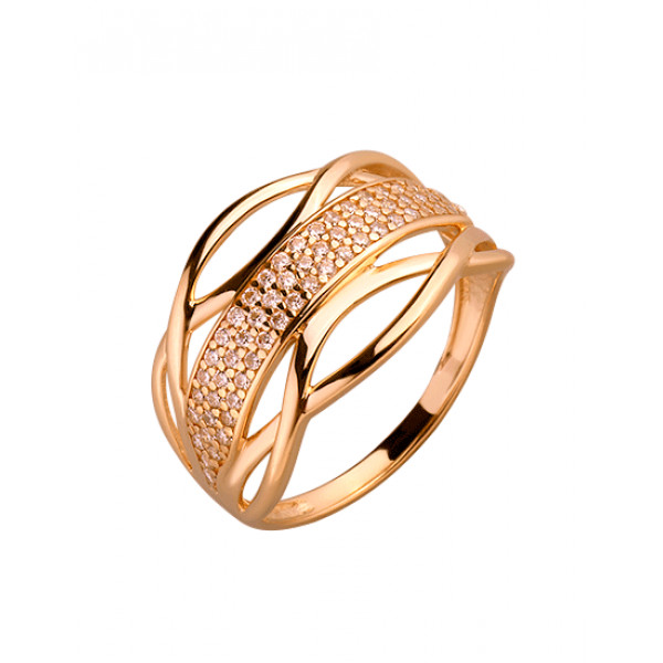 Кольцо из золота в красном цвете с цирконом