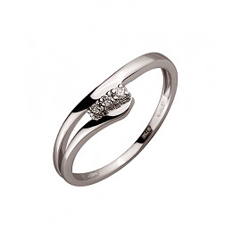 Золотое кольцо с белыми бриллиантами 01-200164504